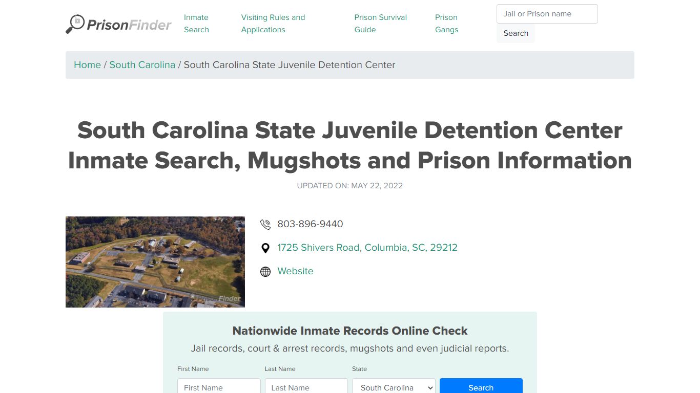 South Carolina State Juvenile Detention Center Inmate ...